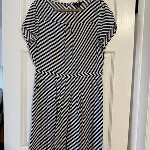 J. CREW Striped Navy and White Dress 10
